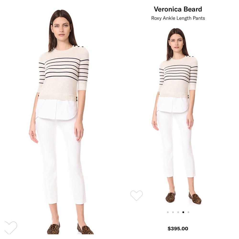 New Veronica Beard Roxy Ankle Length Pants Sz 8